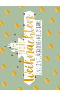 Weihnachtspostkarte salbeigr&uuml;n