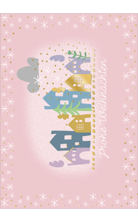 Weihnachtspostkarte rosa