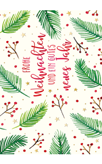 Weihnachtspostkarte mit Zweigen