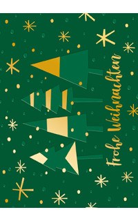 Weihnachtspostkarte Weihnachtsbäume