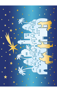 Weihnachtspostkarte Krippe