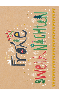 Weihnachtspostkarte Lettering
