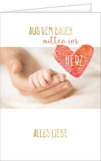 Babykarte "Mitten ins Herz"