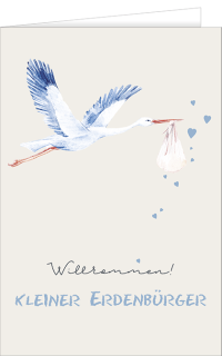 Babykarte Storch