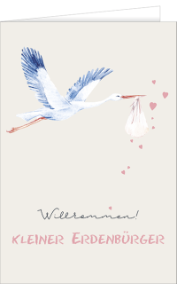 Babykarte Storch
