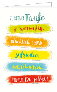 Taufkarte bunte Wünsche