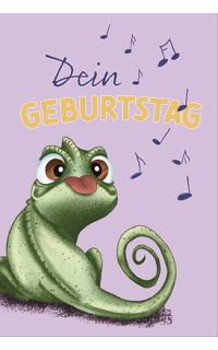 Freche Bande Pop- Up Karte Camäleon