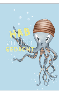 Freche Bande Pop- Up Karte Octopus
