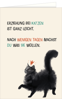 Gru&szlig;karte mit einer Katze und einem Lustigen Text