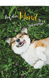 Gru&szlig;karte mit einem Hunde Motiv und einem Spruch