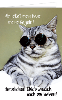 Gru&szlig;karte mit einer Katze und einem Spruch