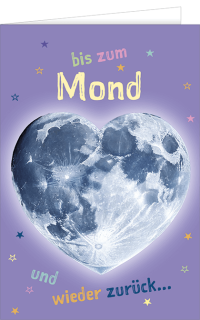 Valentinskarte mit  Mondherz