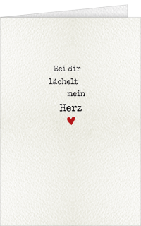 Valentinskarte mit Spruch und Herz