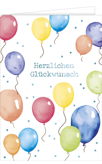 Geburtstagskarte A4 bunte Ballons