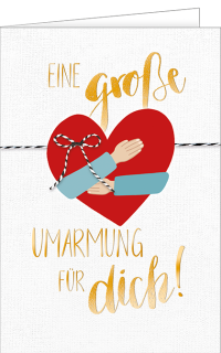Glückwunschkarte mit appliziertem Herz