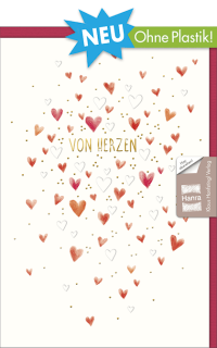 Grußkarte fliegende Herzen