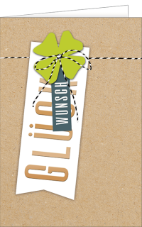 Gl&uuml;ckwunschkarte mit Kleeblatt