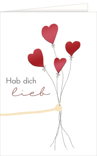 Valentinskarte Herzballons