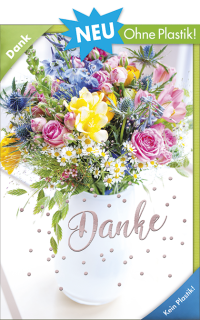 Dankeskarte bunter Blumenstrau&szlig; Fr&uuml;hling/Sommer