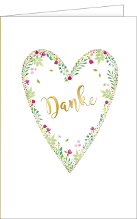 Dankeskarte Herz aus Blumen