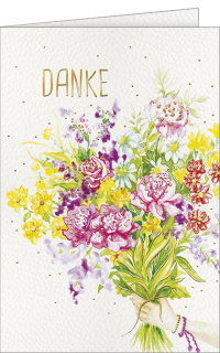 Dankeskarte gezeichneter Blumenstrauß