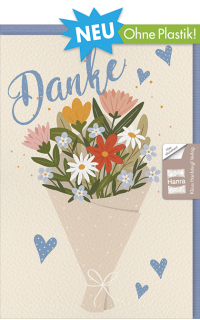 Dankeskarte bunter Blumenstrauß