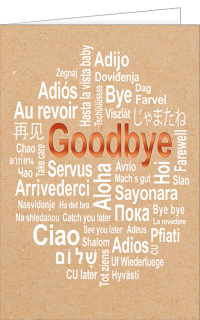 Gru&szlig;karte zum Abschied International