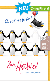 Abschiedskarte Pinguin - ohne Plastik