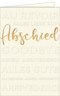 Abschiedskarte international.