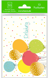 Einladungkarten Luftballons 10 Stk.