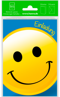 Einladungskarte Smiley 5 Stück
