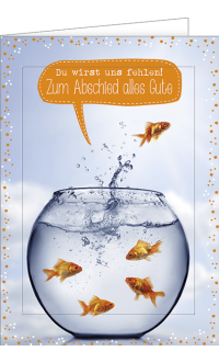 A4 Abschiedskarte Goldfische