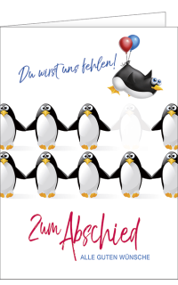 A4 Abschiedskarte Pinguin