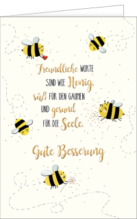 Genesungskarte mit Bienen