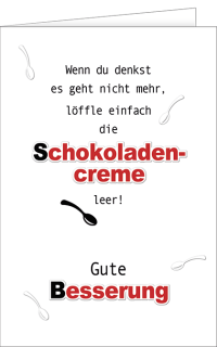 Genesungskarte Schokocreme