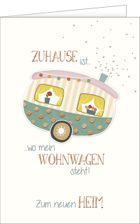 Glückwunschkarte Umzug Wohnwagen