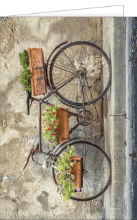 Grußkarte Fahrrad & Blumen