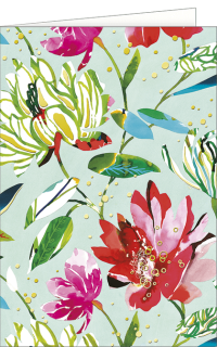 Blankokarte mit Blumen und Gr&auml;sern