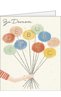 Mini-Geburtstagskarte Luftballons