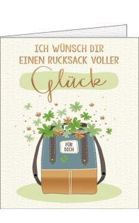 Beilegekärtchen "Rucksack voller Glück"