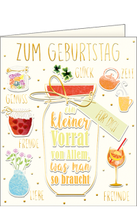 Beilegek&auml;rtchen Geburtstag "Gl&uuml;cks-Vorrat"
