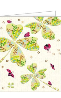 Beilegekärtchen Klee und Marienkäfer