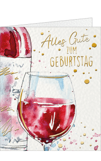 Mini-Gl&uuml;ckwunschkarte Weinglas