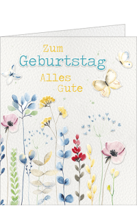 Beilegekärtchen Geburtstag Wiesenblumen