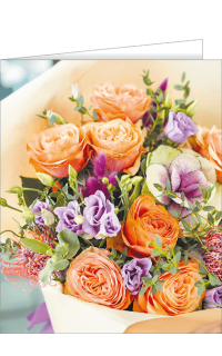 Beilegekärtchen bunter Blumenstrauß