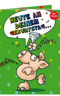 Musikkarte Geburtstag Comicschwein