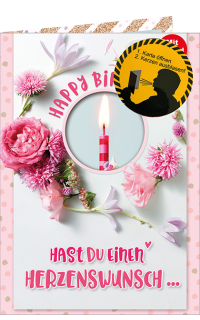 Geburtstagskarte mit Effekt zum Kerzenausblasen