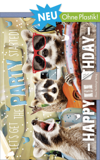 Happy Birthday Karte Waschb&auml;ren