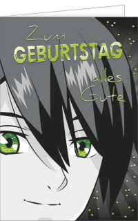 Geburtstagskarte Boy Manga Anime