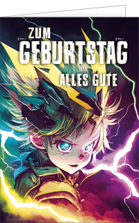 Geburtstagskarte Manga Girl Anime